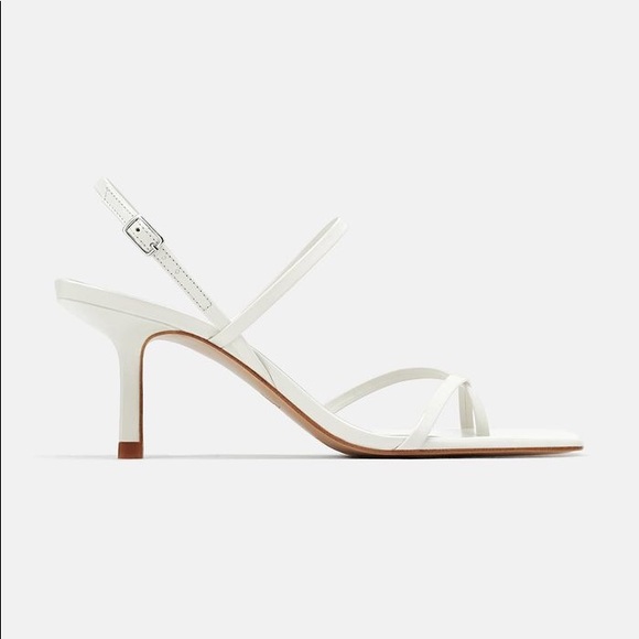 Blogger fav—ZARA White Leather Strappy Heel Sandal - Picture 2 of 6